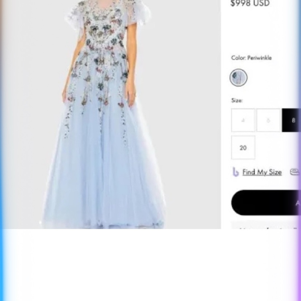 MAC DUGGAL
Flutter Sleeve Beaded Ball Gown